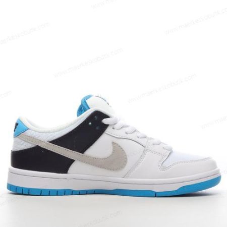 Billige Sko Nike SB Dunk Low ‘Hvid Sort Blå’ BQ6817-101