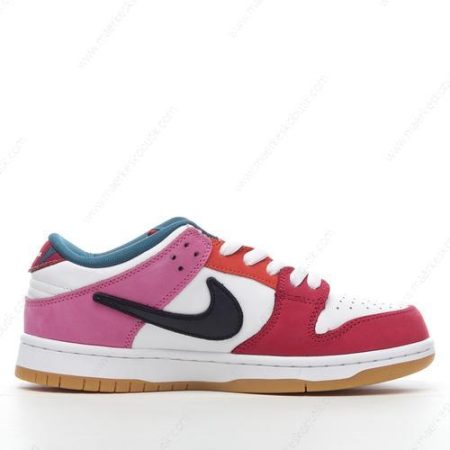 Billige Sko Nike SB Dunk Low Pro QS ‘Hvid Sort Rød Pink’ DH7695-100