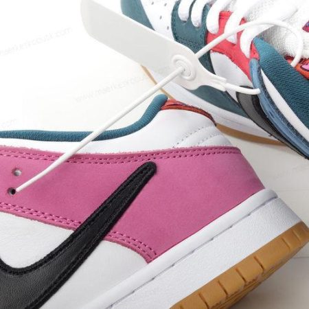 Billige Sko Nike SB Dunk Low Pro QS ‘Hvid Sort Rød Pink’ DH7695-100