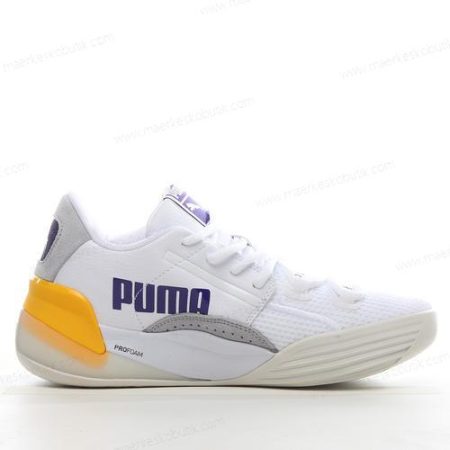 Billige Sko Puma Clyde Hardwood ‘Hvid Lilla Gul’ 194568-01